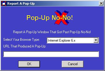 Report a pop-up